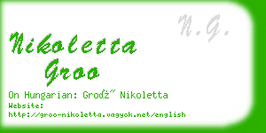 nikoletta groo business card